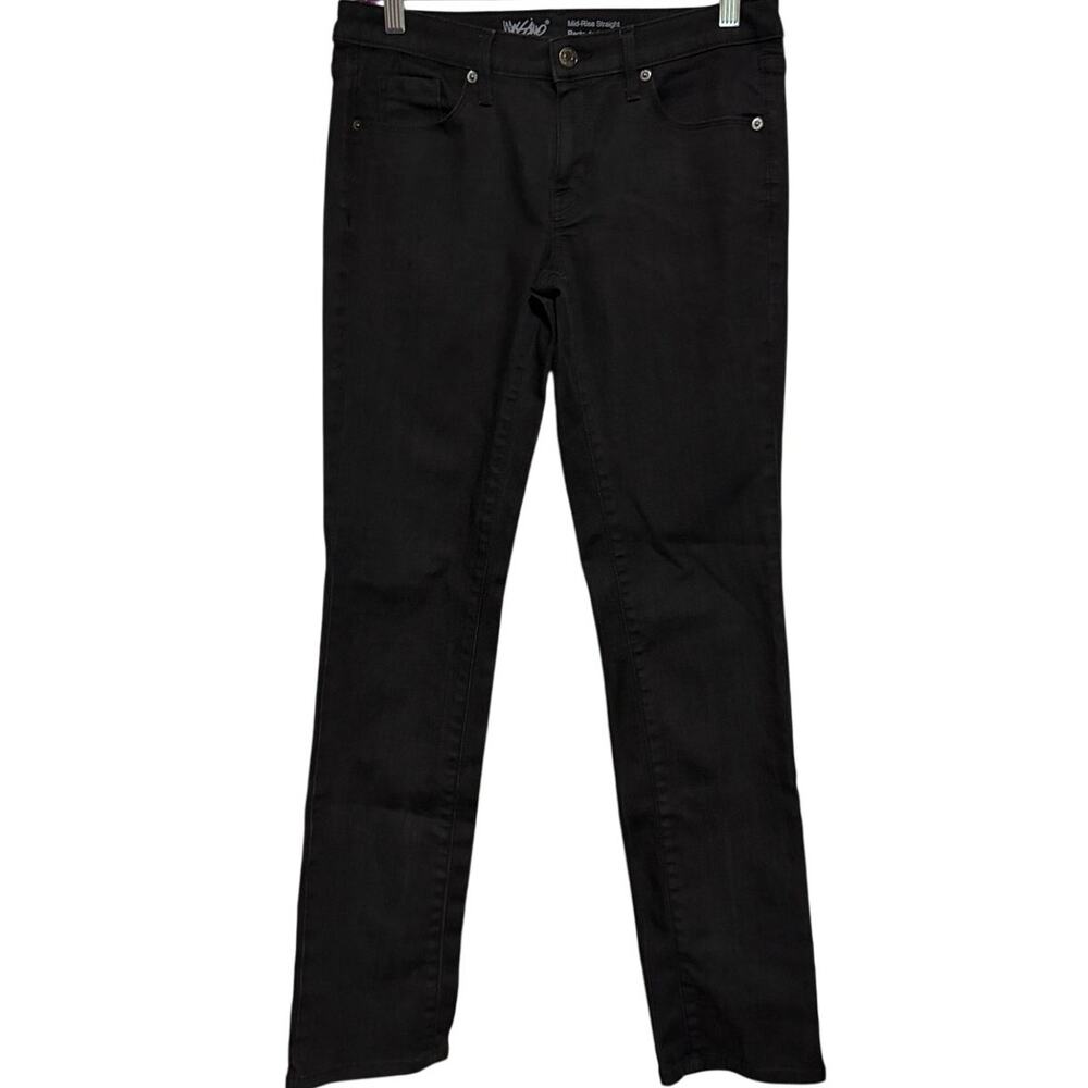 Mossimo Denim Women's/Junior's Black Mid Rise Straight Super Stretch Size 6/28R